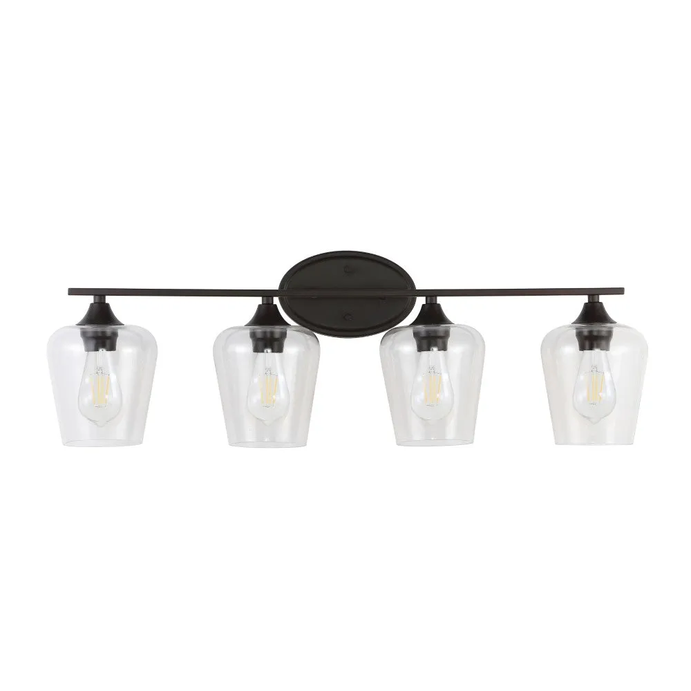 Damon Iron/Glass Cottage Rustic LED Vanity Light