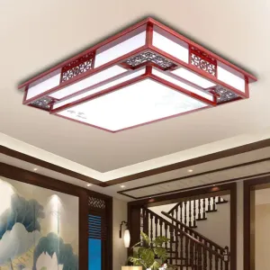 Dark Red LED Flush Mount Ceiling Lamp with Stylish Floral Design for Living Room