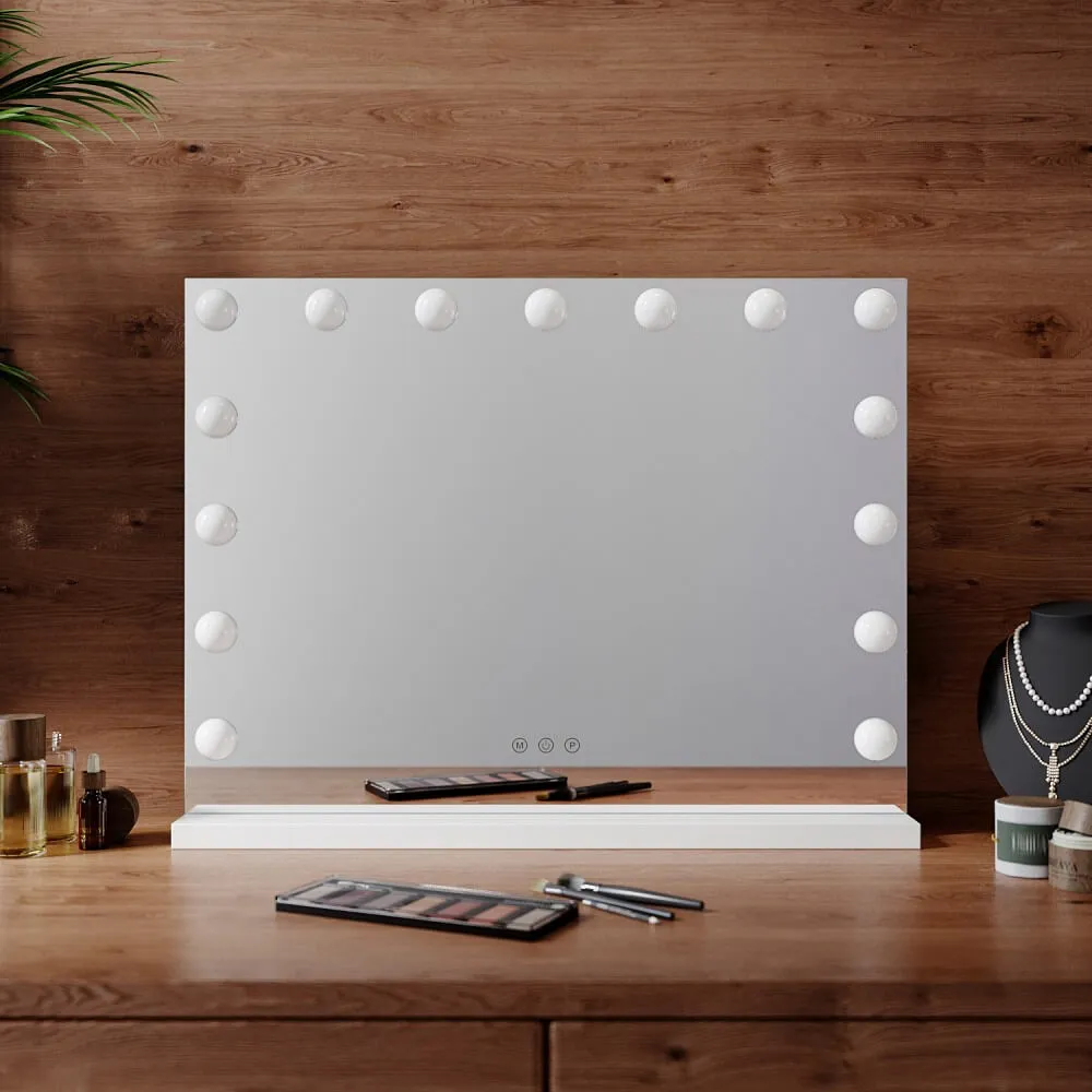 ELEGANT Dressing Table Set Makeup Mirror 15 LED Bulbs Smart Touch Control