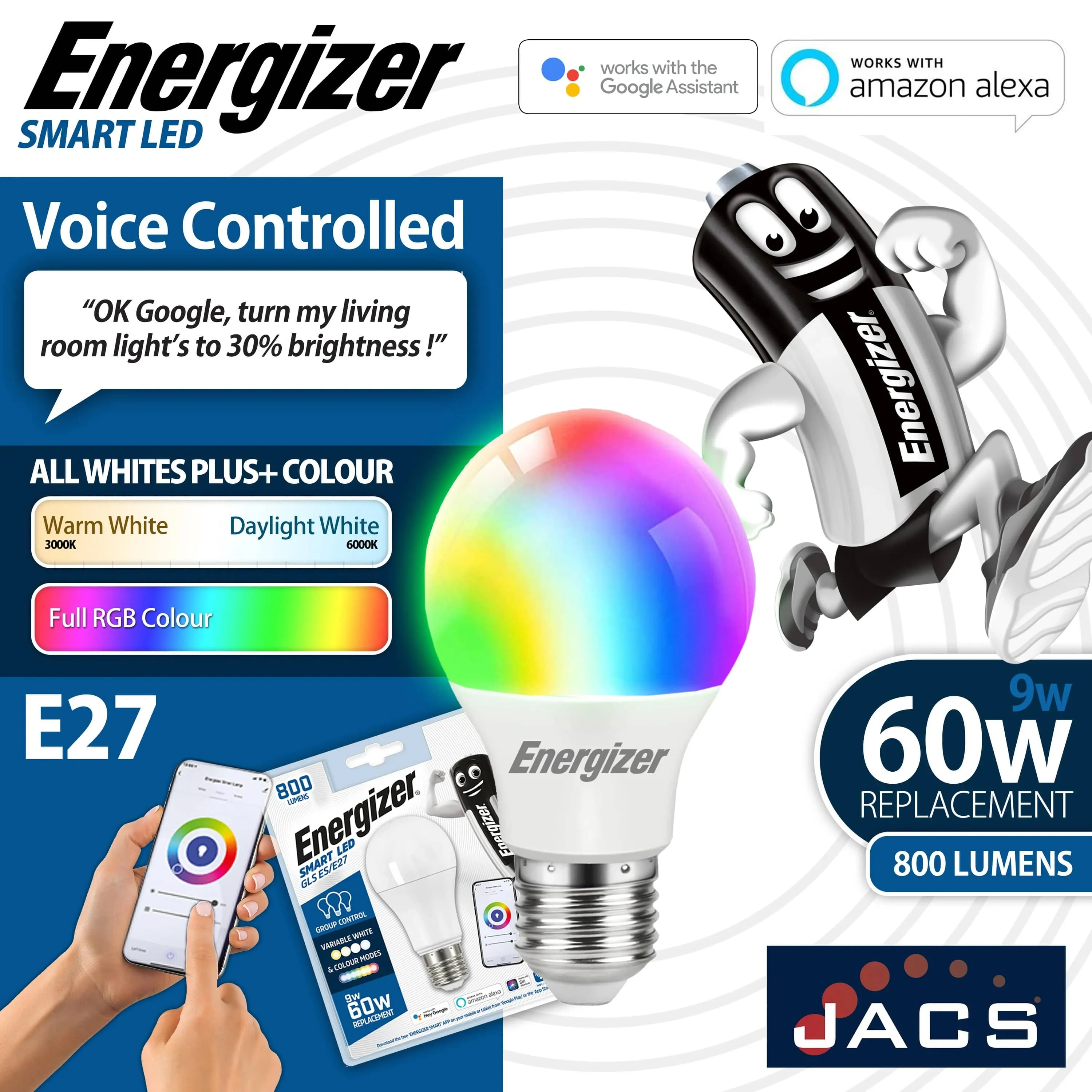 Energizer 9W Smart Led E27 Glass Bulb