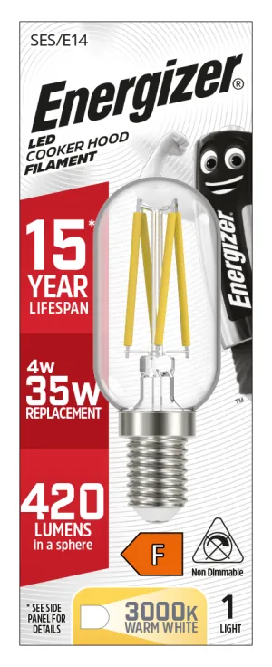 Energizer E14 Filament LED Cookerhood Warm White Lightbulb 35W