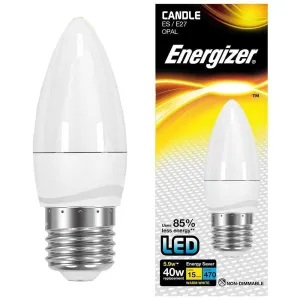 Energizer Led 40W Opal Candle Bulb Warm White E27