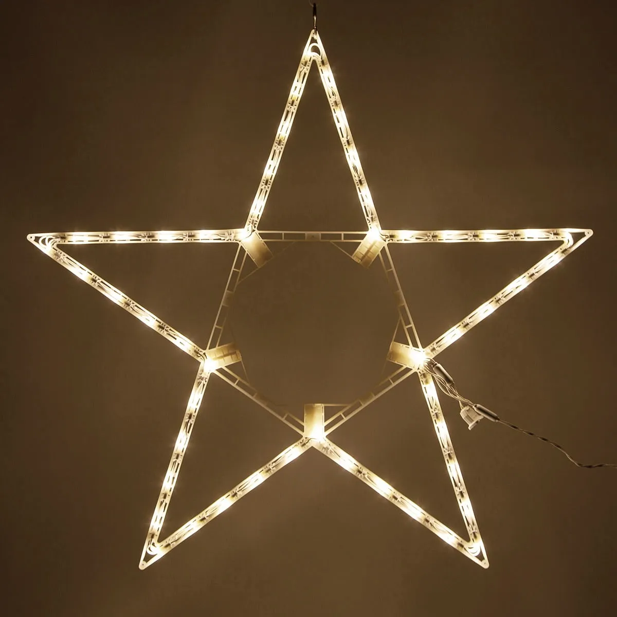 essential 32a?? Warm White LED Star Light, Fold-Flat Christmas Lighted Star, Outdoor Warm White 48'