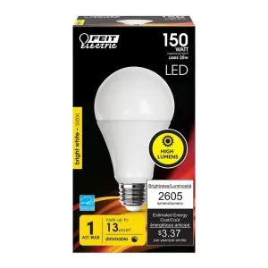 FEIT Electric  A21  E26 (Medium)  LED Bulb  Warm White  150 Watt