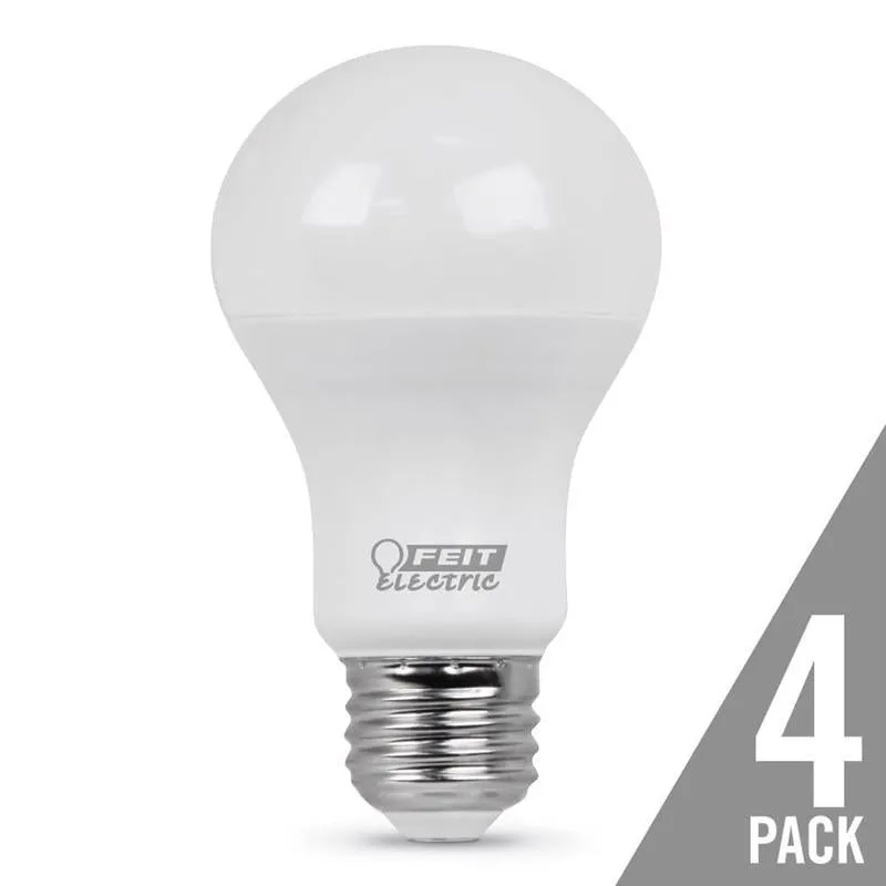 Feit LED A19 E26 (Medium) LED Bulb Soft White 60 Watt Equivalence 4 pk