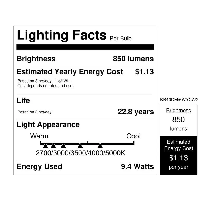 Feit LED BR40 E26 (Medium) LED Floodlight Bulb Tunable White/Color Changing 65 Watt Equivalence 2 pk