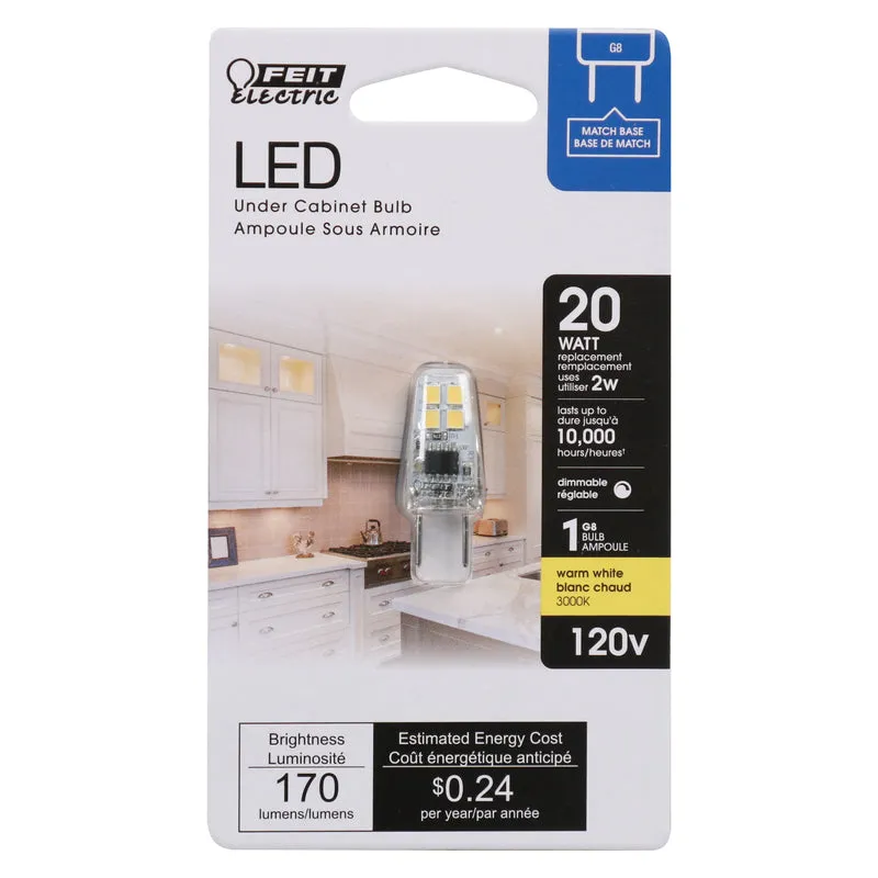 Feit T4 G8 LED Bulb Warm White 20 Watt Equivalence 1 pk