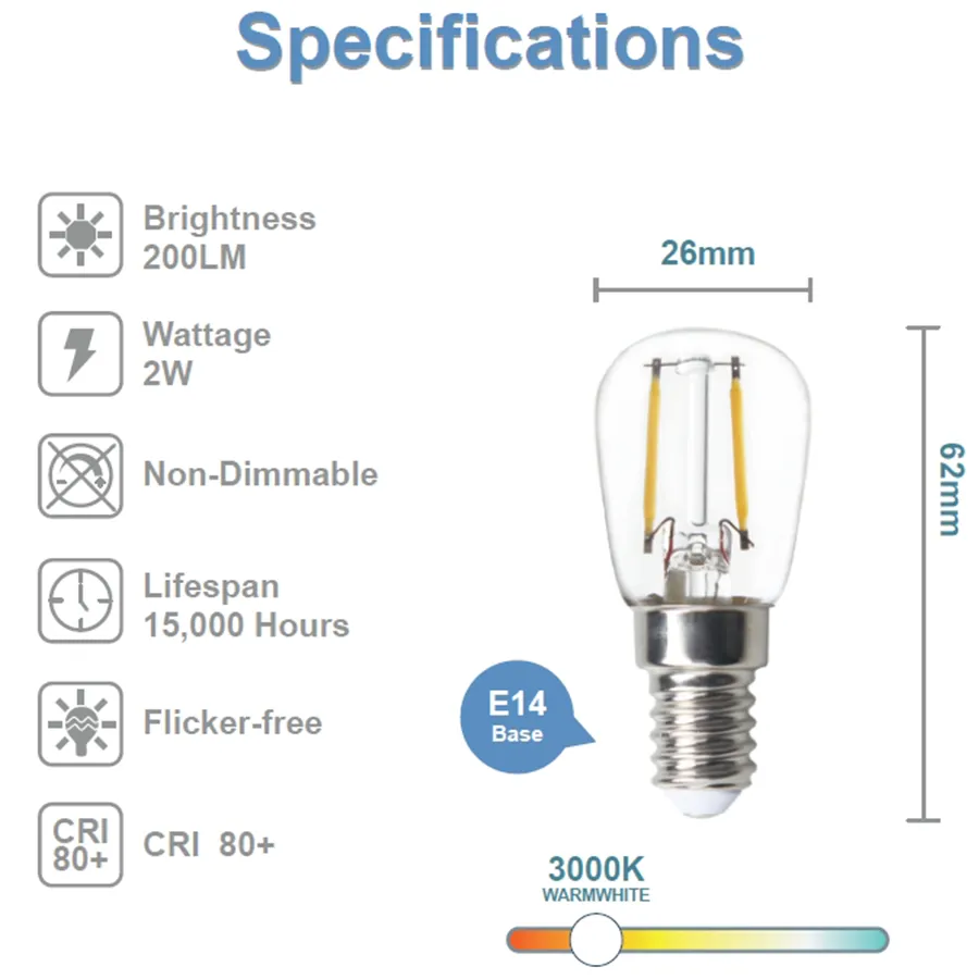 Filament Bullet Bulb Warmwhite 2W