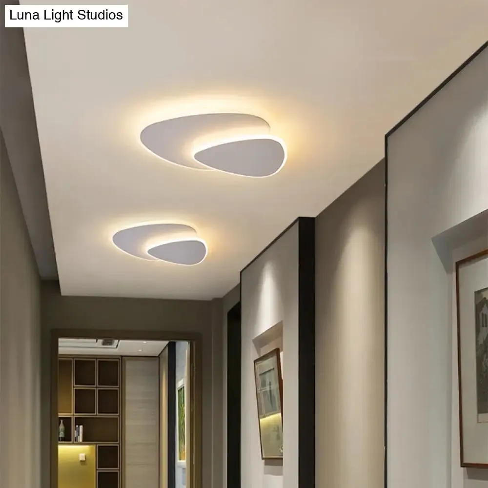 Flush Mount LED Ceiling Light - Triangular Nordic Style, Acrylic Fixture for Corridors