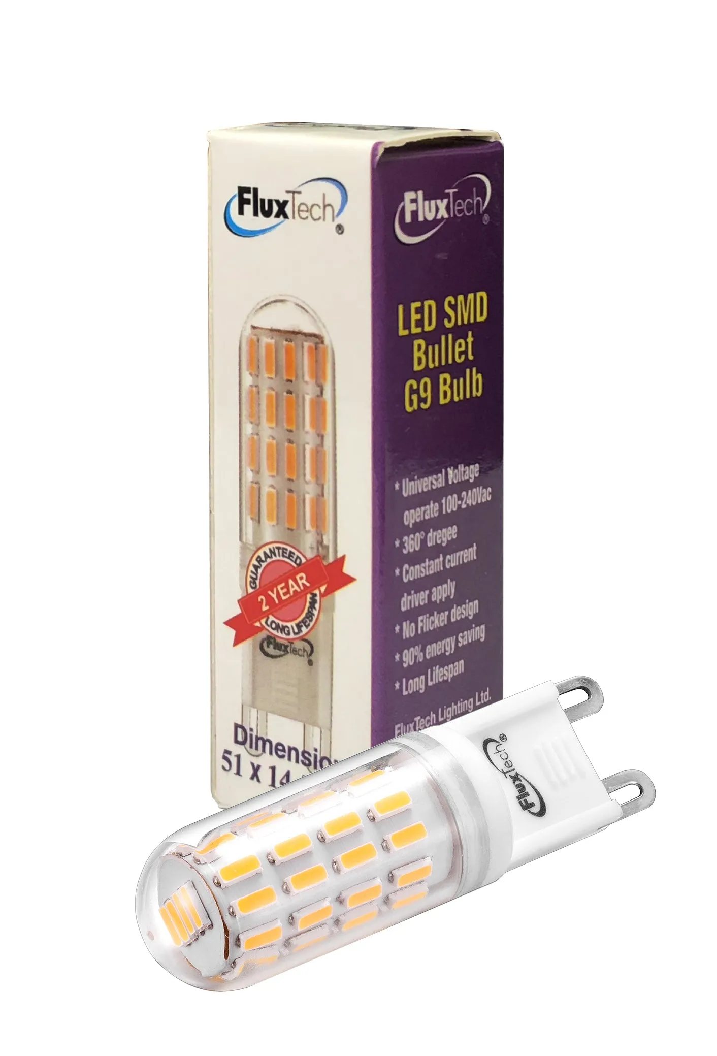 FluxTech - Universal Voltage Bullet style G9 LED Bulb