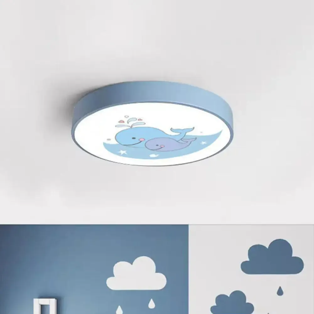 Fun Cartoon Pattern LED Flush Mount Ceiling Light for Kids' Bedrooms