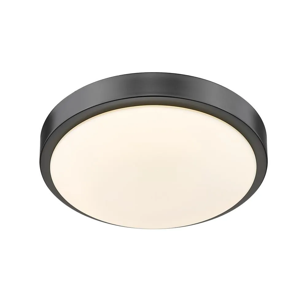 Gabi Flush Mount in Matte Black with Opal Glass