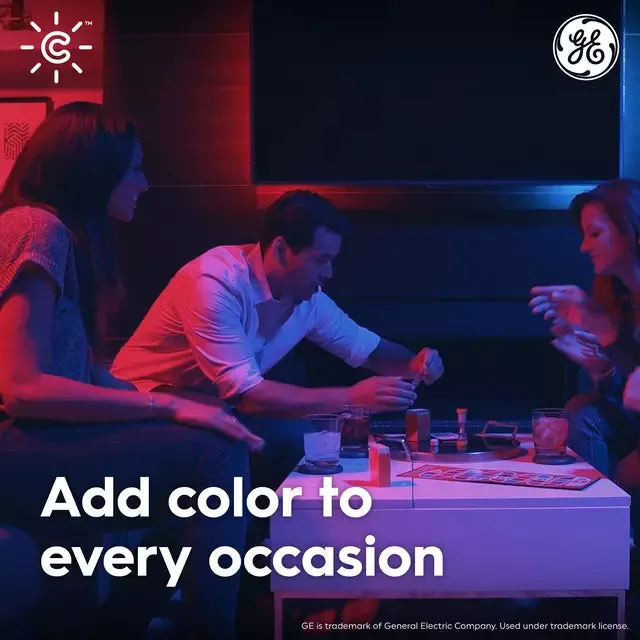 GE Cync A19 Smart LED Light Bulb, Color Changing Smart WiFi Light, Works with Alexa and Google Home Color-Changing