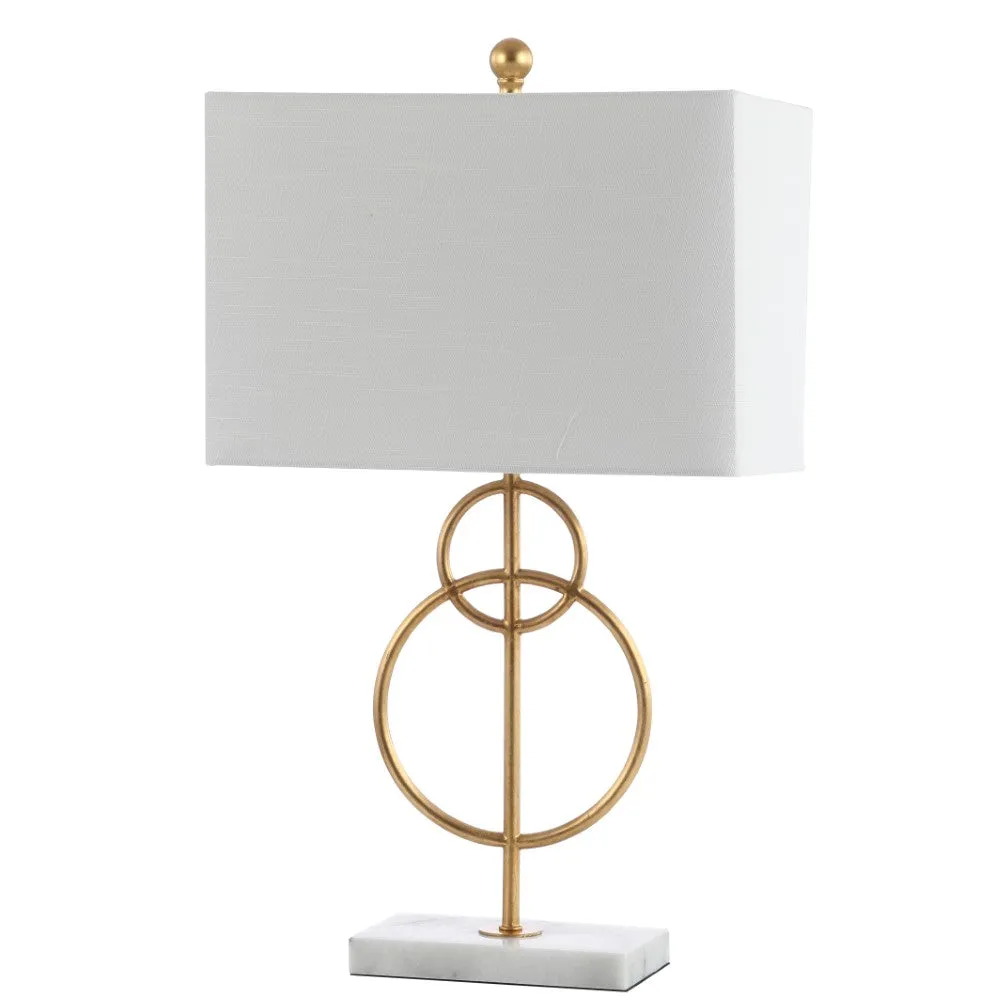 Grasshopper 26" Modern Circle Marble/Metal LED Table Lamp