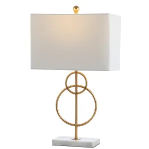 Grasshopper 26" Modern Circle Marble/Metal LED Table Lamp