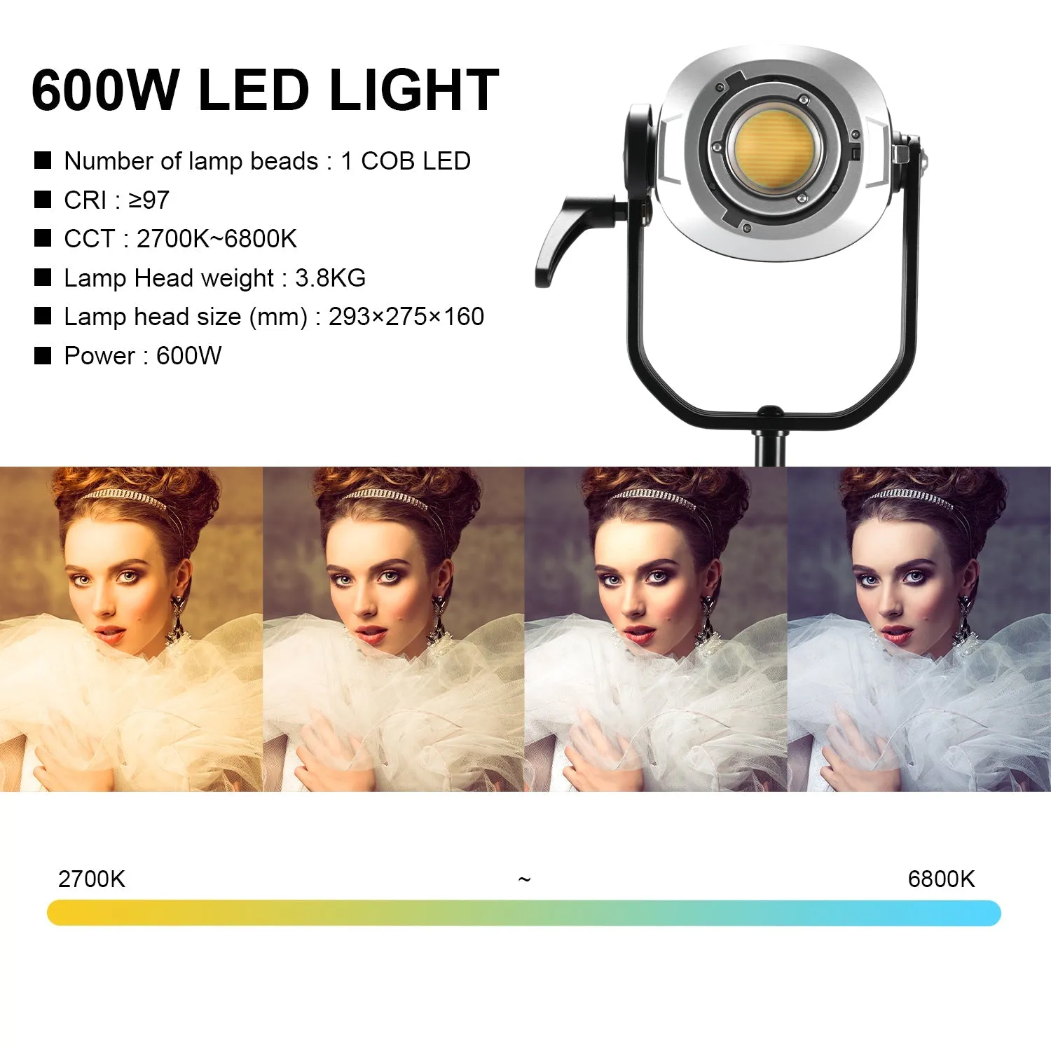 GVM SD600D-II 600W Upgraded  Bi-Color LED Video Light