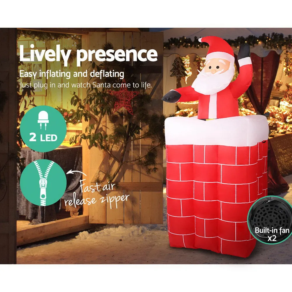 Illuminated 1.8M Inflatable Santa, Weatherproof, Jingle Jollys