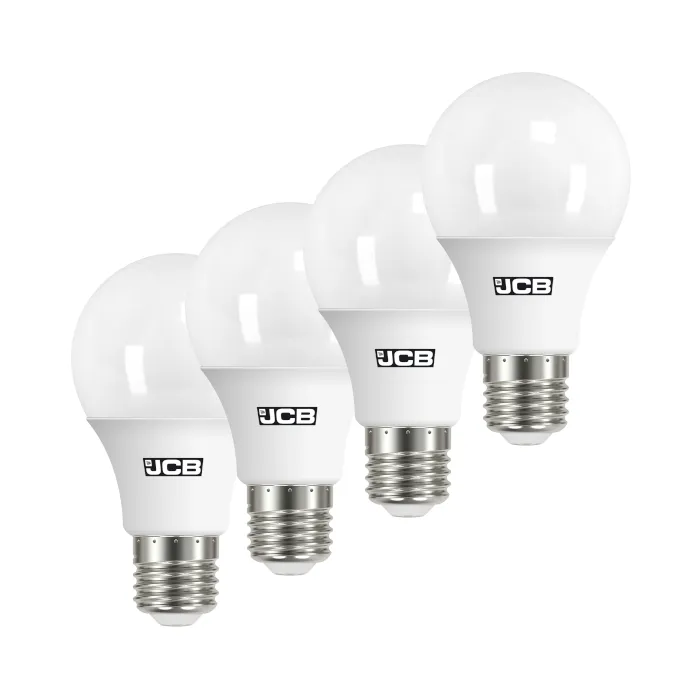 JCB 8.5W E27 Standard GLS LED Bulb - 4 Pack - 806lm - 3000K