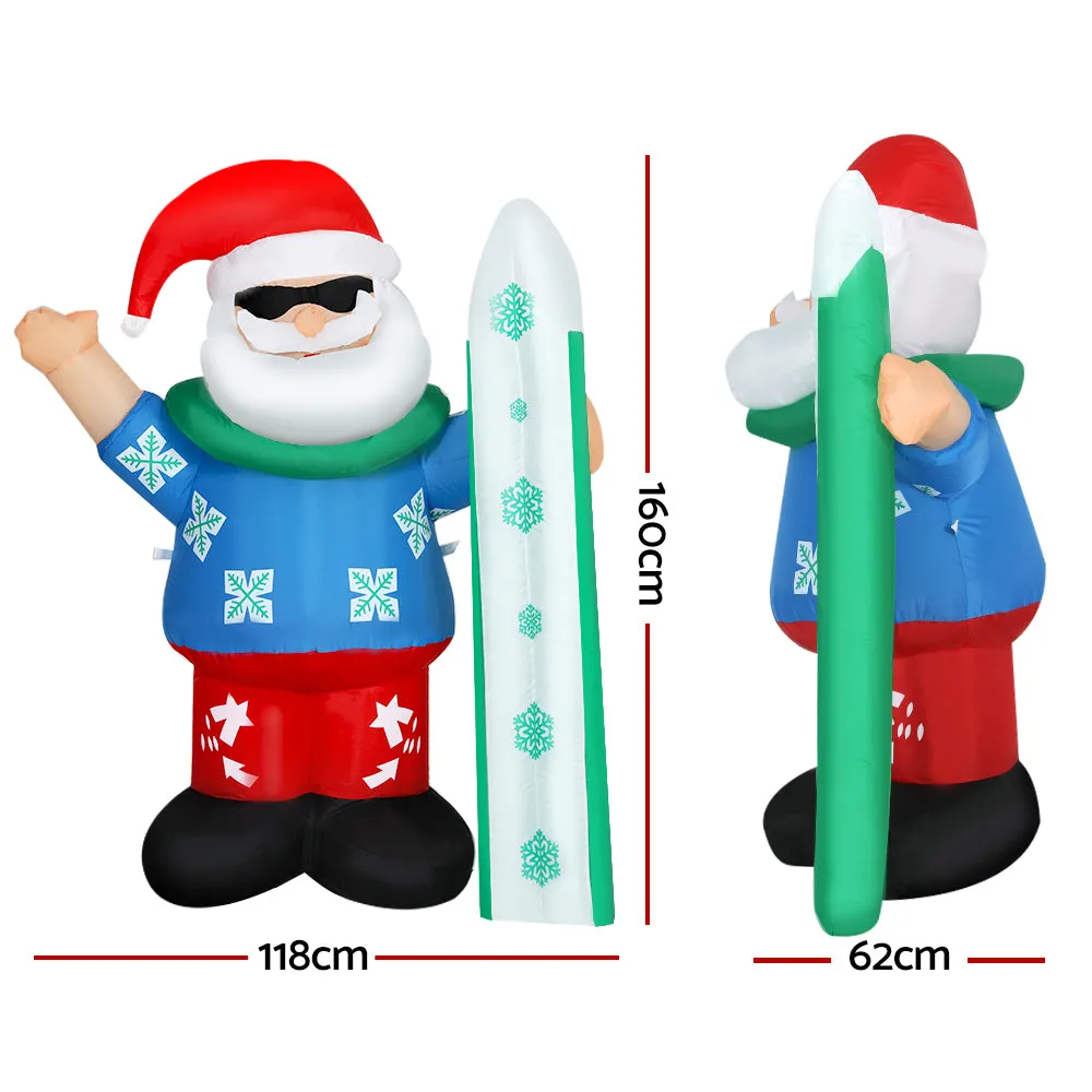 Jingle Jollys Christmas Inflatable Santa 1.6M Outdoor Xmas Decorations Lights