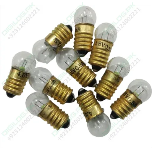 Lahore only 4.8V 0.5A E10 Mini Bulb - Miniature Round Small Light Bulb for Student Experiments