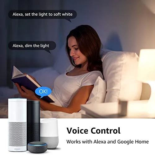 LE Alexa Smart Bulbs E27 Screw, Works with Alexa and Goole Home, No Hub Required, Pack of 2 (9W=60W, Dimmable, RGB   White 2700K-6500K, 2.4GHz Wifi)