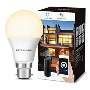 LE Alexa Smart Light Bulb B22, 60W Equivalent, Dimmable LED Bayonet Bulb, Works with Alexa and Google Home, No Hub Required (9W, 806lm, Warm White 2700K, 2.4GHz Wifi)