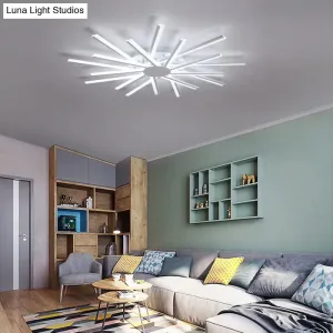 LED Acrylic Semi Flush Light for Living Room Ceiling in White