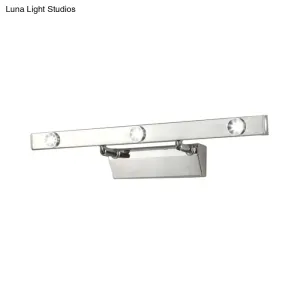 LED Bathroom Vanity Lamp with Stainless Steel Shade - Chrome Wall Light Fixture, Warm/White Light