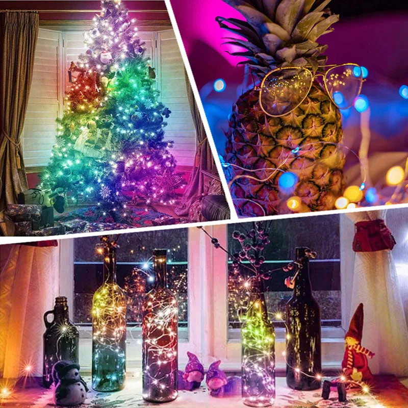 LED Fairy String Lights Work with Alexa Google Assistant RGB Colour String Light