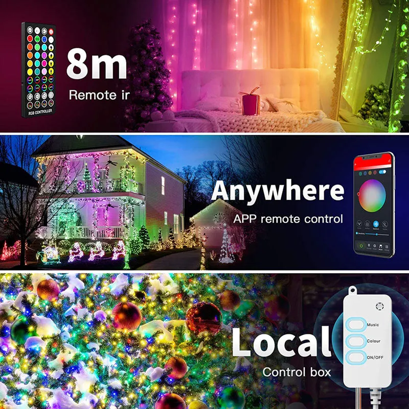 LED Fairy String Lights Work with Alexa Google Assistant RGB Colour String Light