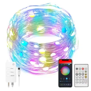 LED Fairy String Lights Work with Alexa Google Assistant RGB Colour String Light