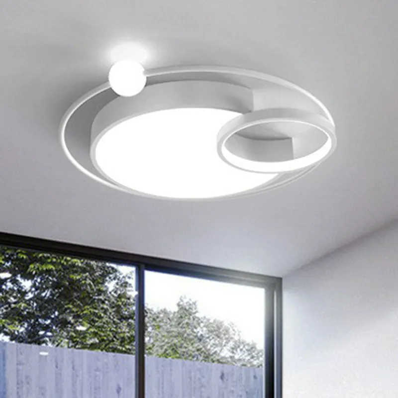 LED Flush Mount Ceiling Light - Modern Aluminum Bedroom Lighting