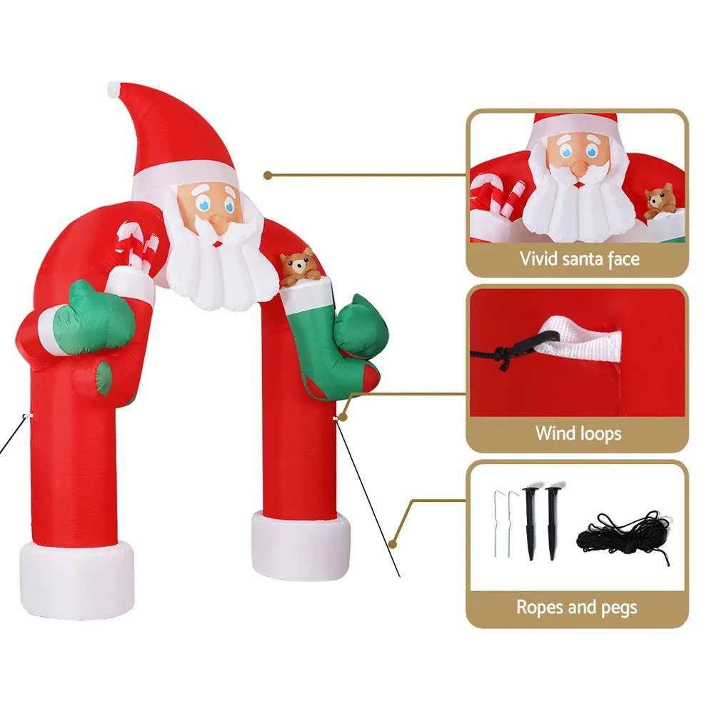 LED Inflatable Santa Archway, 2.3M Outdoor Xmas Decor, Jingle Jollys