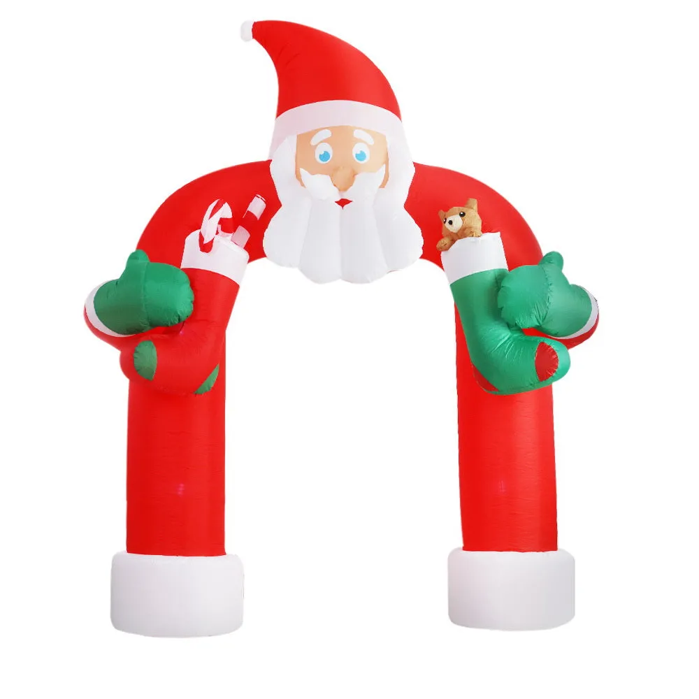 LED Inflatable Santa Archway, 2.3M Outdoor Xmas Decor, Jingle Jollys