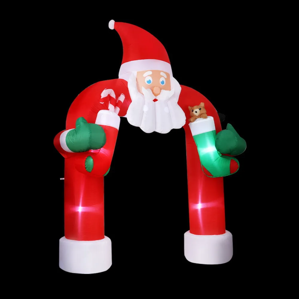 LED Inflatable Santa Archway, 2.3M Outdoor Xmas Decor, Jingle Jollys