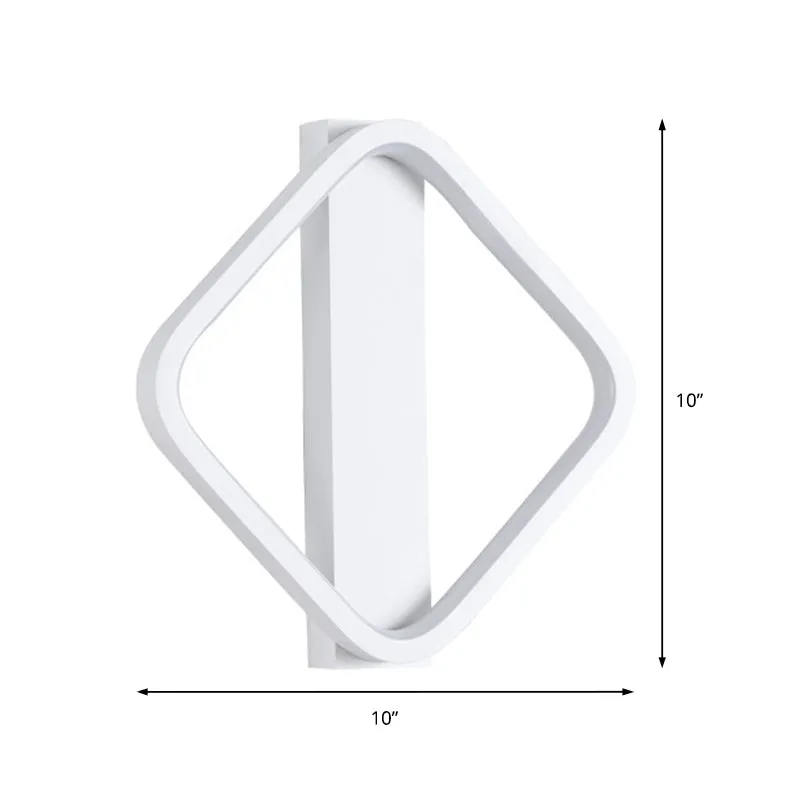 LED Wall Sconce with Acrylic Shade: Simple Style, White Round/Square Design, Warm/White Light