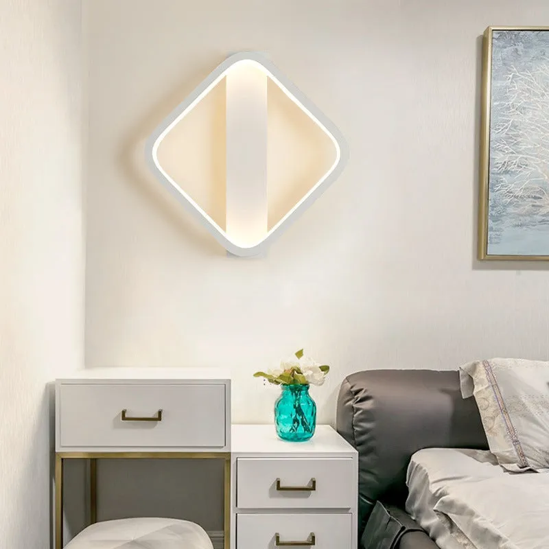 LED Wall Sconce with Acrylic Shade: Simple Style, White Round/Square Design, Warm/White Light