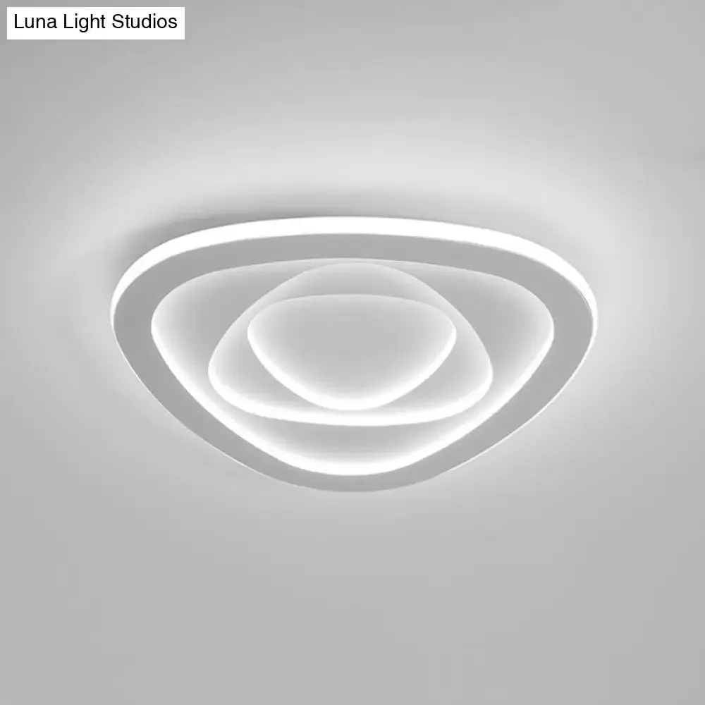 LED White Flush Mount Ceiling Lamp with Modern Acrylic Shade - 16"/19.5" for Bedroom