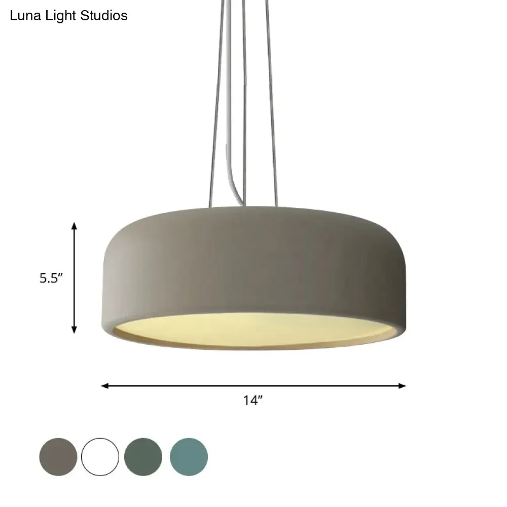 Macaron Single-Bulb Aluminum Pendant Lamp - Green/Textured White/Blue - Hanging Ceiling Suspension for Table