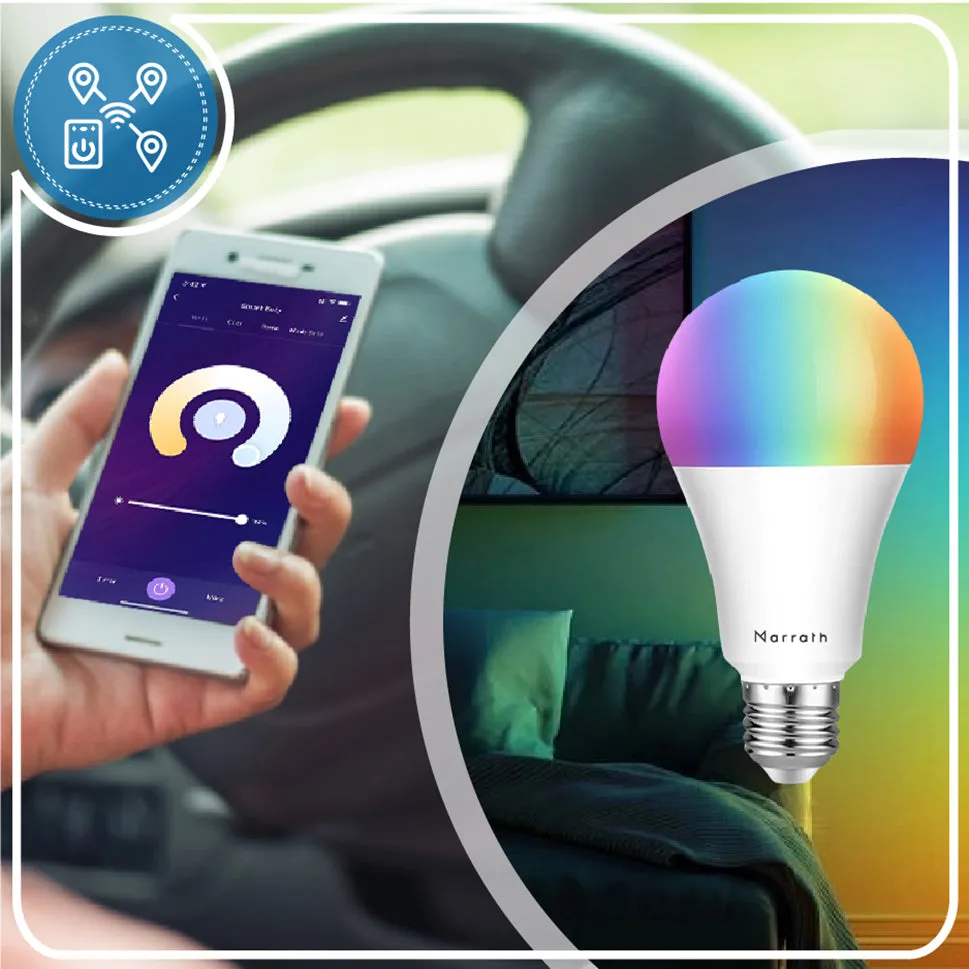 Marrath Smart Home Multi Color RGBCW Wi-Fi LED Bulb