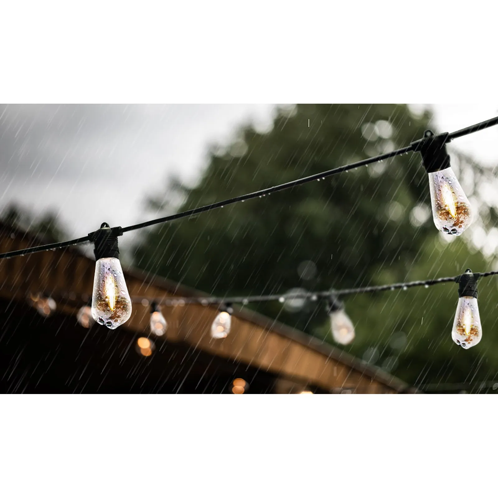 Mazam 14M Festoon String Lights LED Christmas Waterproof Wedding Party Garden