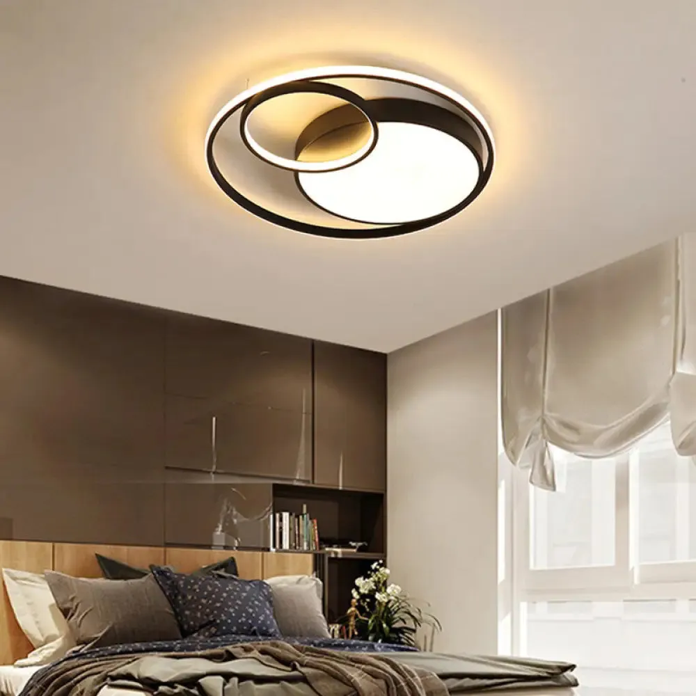 Metal Nordic Halo LED Bedroom Ceiling Light Fixture