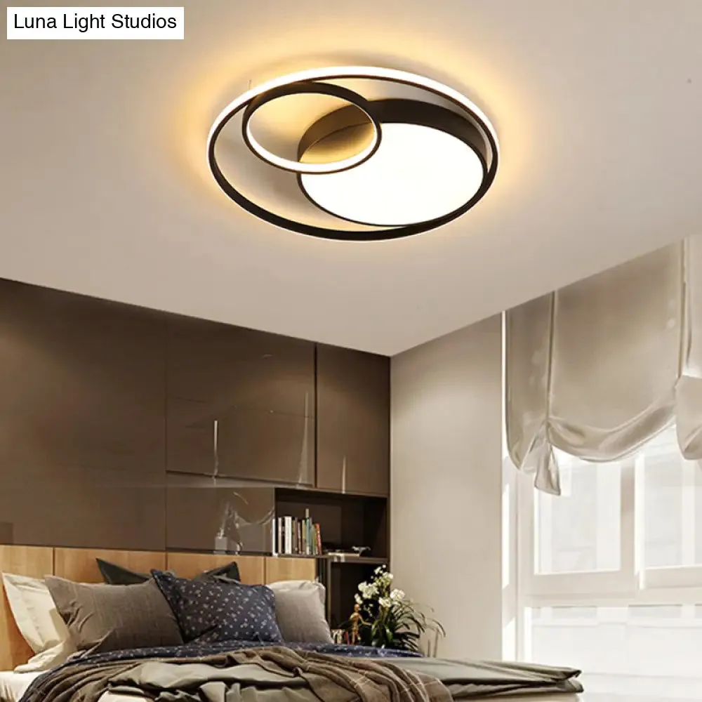 Metal Nordic Halo LED Bedroom Ceiling Light Fixture