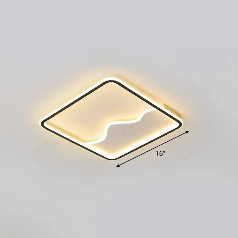 Minimalist Acrylic LED Ceiling Lighting Fixture for Bedroom - Mountain Mural Flush Mount