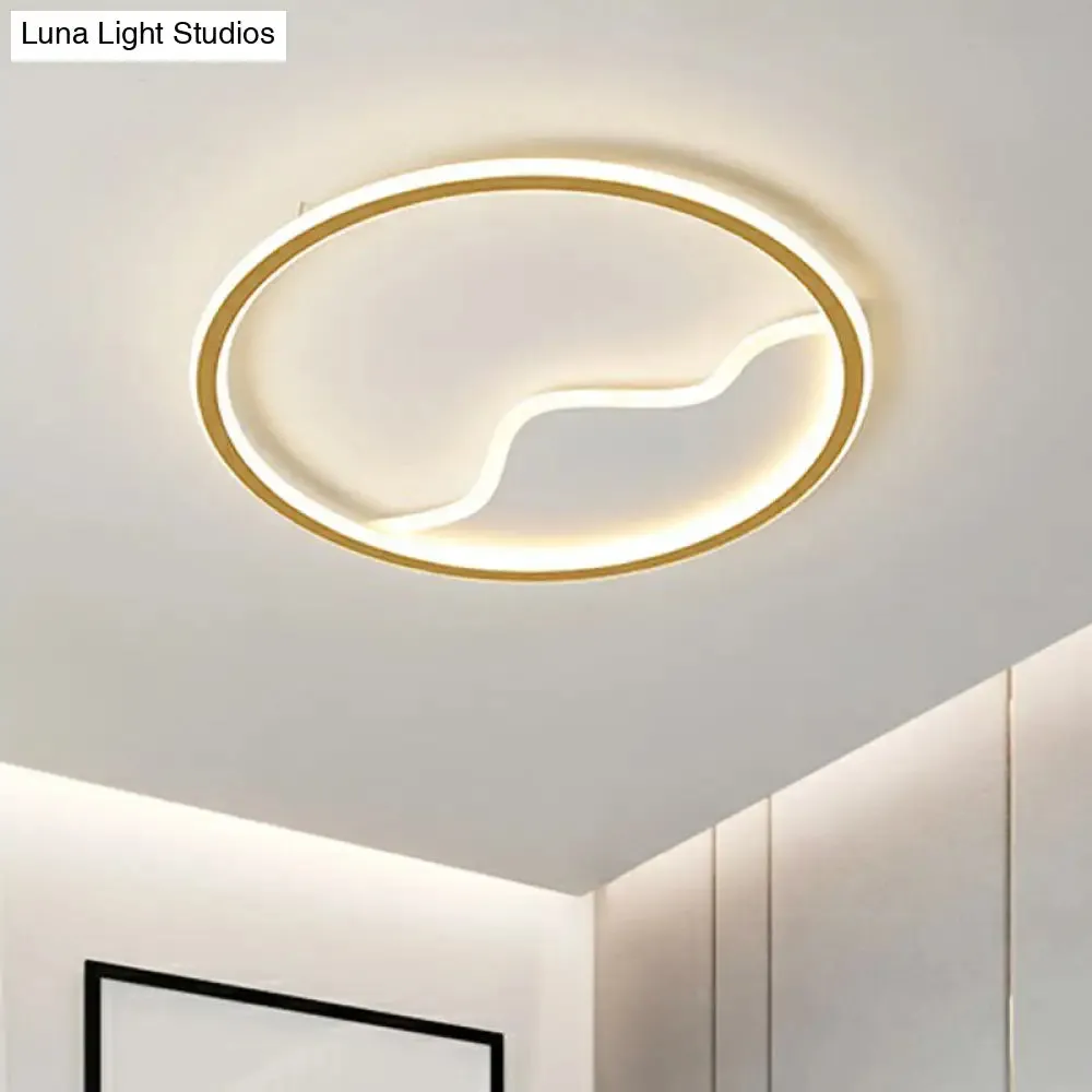 Minimalist Acrylic LED Ceiling Lighting Fixture for Bedroom - Mountain Mural Flush Mount