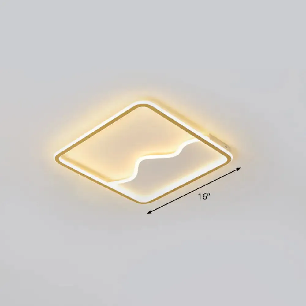 Minimalist Acrylic LED Ceiling Lighting Fixture for Bedroom - Mountain Mural Flush Mount