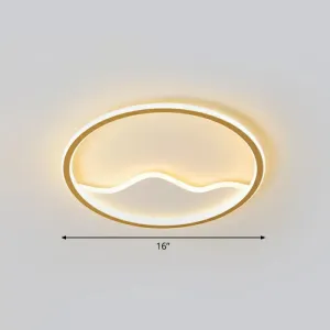 Minimalist Acrylic LED Ceiling Lighting Fixture for Bedroom - Mountain Mural Flush Mount