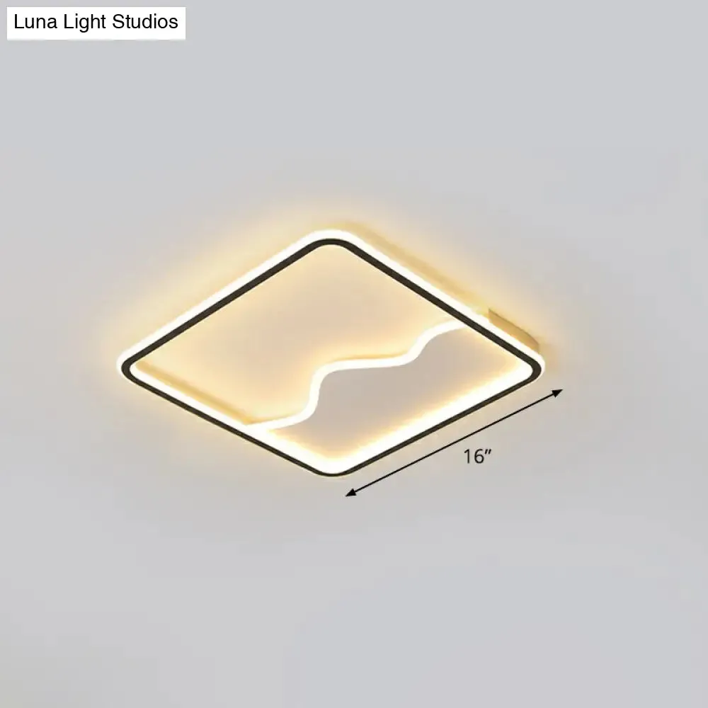 Minimalist Acrylic LED Ceiling Lighting Fixture for Bedroom - Mountain Mural Flush Mount