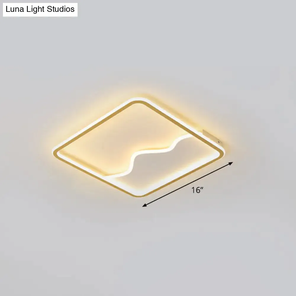 Minimalist Acrylic LED Ceiling Lighting Fixture for Bedroom - Mountain Mural Flush Mount