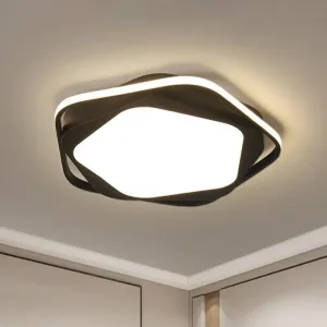 Minimalist Black LED Flush Mount Lighting for Bedroom